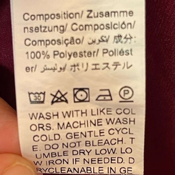 SHEIN Mini Dress Square Smocked Top Babydoll Ruffled Long Sleeve Burgundy Small - Picture 8 of 9